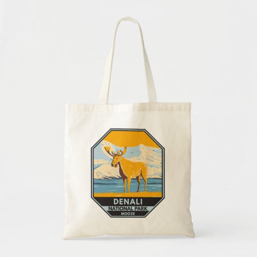 Denali National Park Alaska Moose Vintage Tote Bag