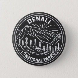 Denali National Park Alaska Mount Hunter Monoline Button