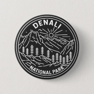 Denali National Park Alaska Mount Hunter Monoline Button