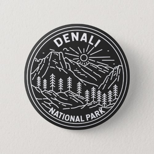 Denali National Park Alaska Mount Hunter Monoline Button