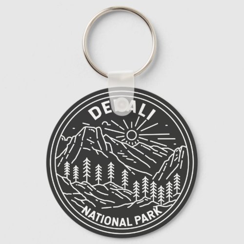 Denali National Park Alaska Mount Hunter Monoline  Keychain