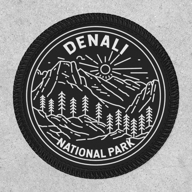 Denali National Park Alaska Mount Hunter Monoline  Patch (Front)