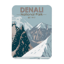 Alaska Magnet tinplate Denali National Park Homeland security Grizzlies Magnet 