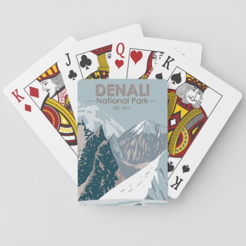 Denali National Park Alaska Mount Hunter Vintage  Playing Cards
