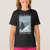 Denali National Park Alaska Mount Huntington Retro