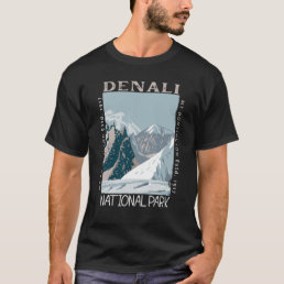 Denali National Park Alaska Mount Huntington Retro T-Shirt