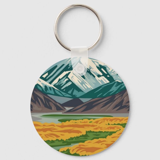  Denali National Park Alaska Mount Keychain (Front)