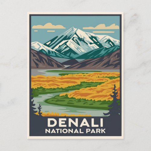 Denali National Park Alaska Mount Postcard