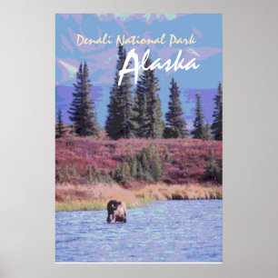 Denali National Park Alaska scenic poster
