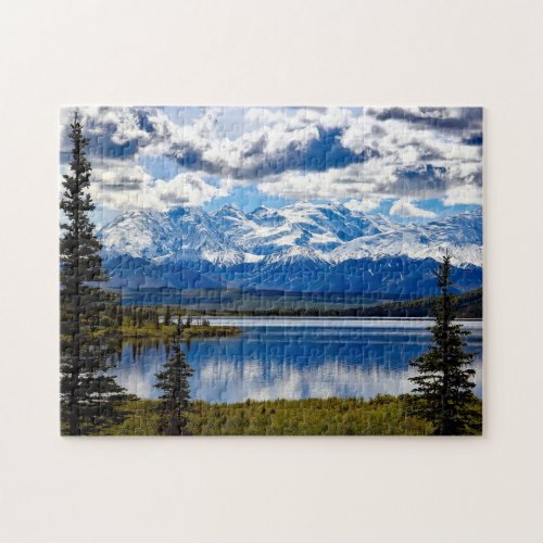 Denali National Park Alaska Sky Clouds Mountains Jigsaw Puzzle