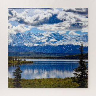 Denali National Park Alaska Sky Clouds Mountains Jigsaw Puzzle