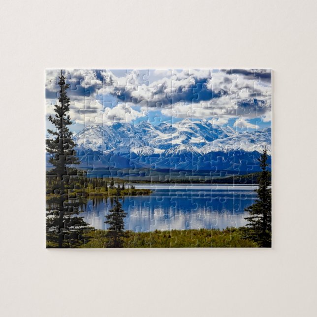 Denali National Park Alaska Sky Clouds Mountains Jigsaw Puzzle (Horizontal)