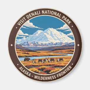 Denali National Park Alaska Travel Magnet