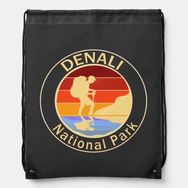 Denali National Park and Preserve Hiking Drawstring Bag (Front)