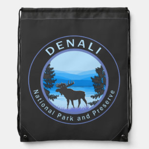 Denali National Park and Preserve Moose Drawstring Bag