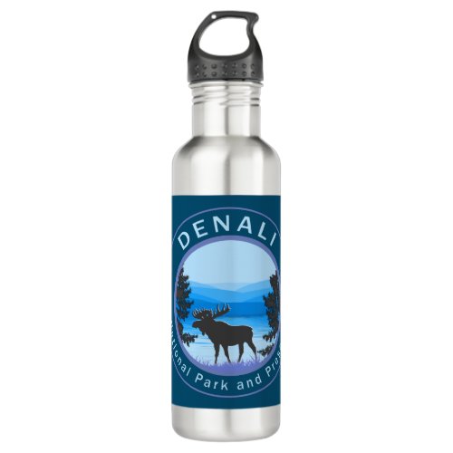 Denali National Park and Preserve Moose Stainless Steel Water Bottle