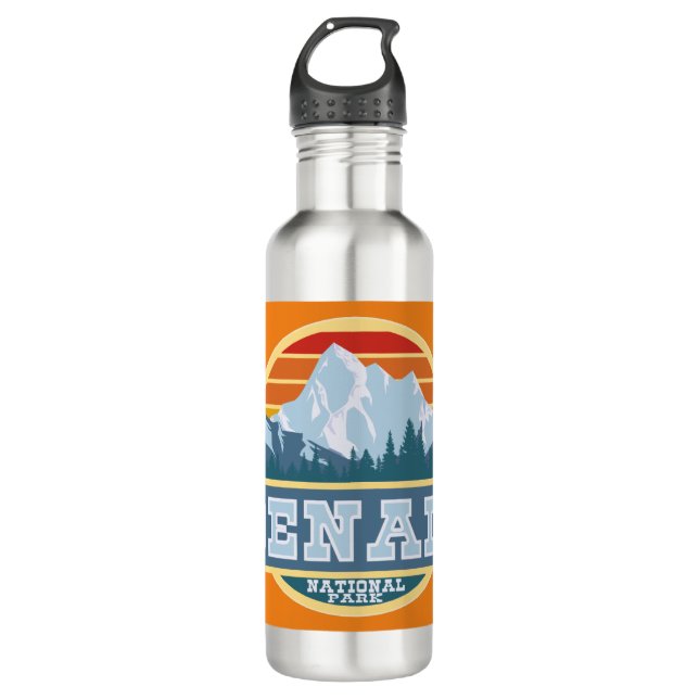 Denali National Park and Preserve Stainless Steel Water Bottle (Front)