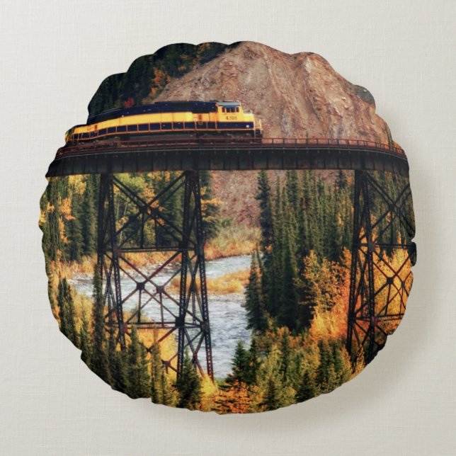 Denali National Park and Preserve USA Alaska Round Pillow (Front)