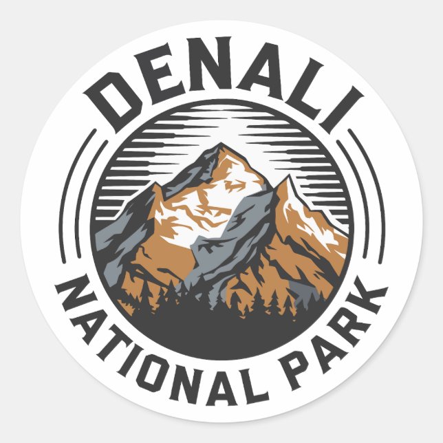 Denali National Park Classic Round Sticker (Front)