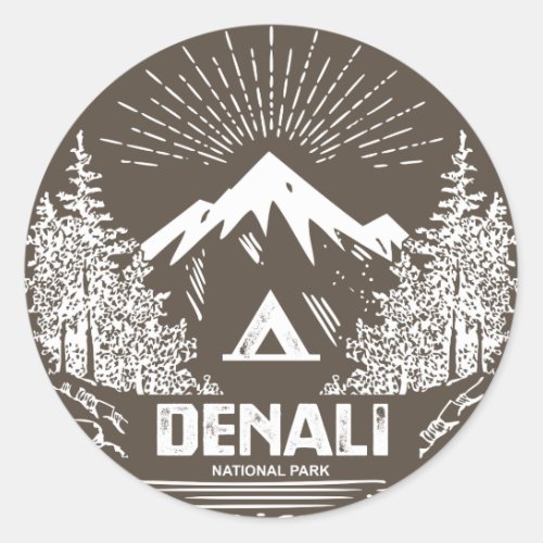 Denali National Park Classic Round Sticker