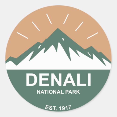 Denali National Park Classic Round Sticker