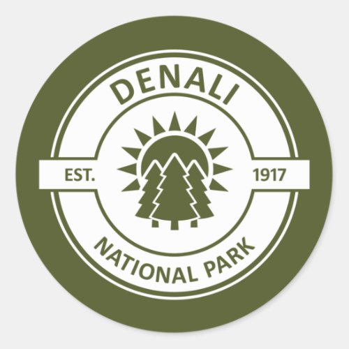 Denali National Park Classic Round Sticker