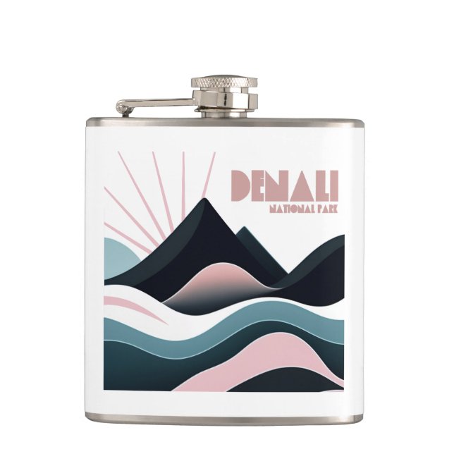 Denali National Park Colored Hills Flask (Front)