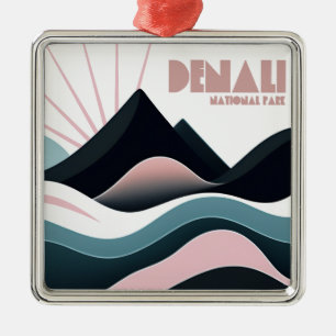 Denali National Park Colored Hills Metal Ornament