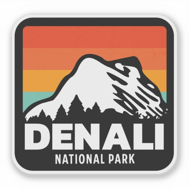 Denali National Park Cool Retro Vintage Gift  Sticker (Front)