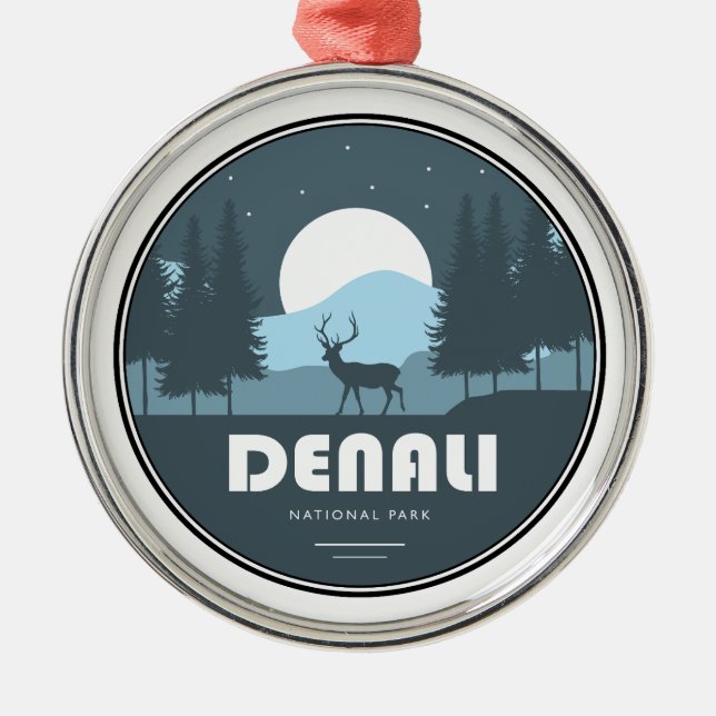 Denali National Park Deer Metal Ornament (Front)