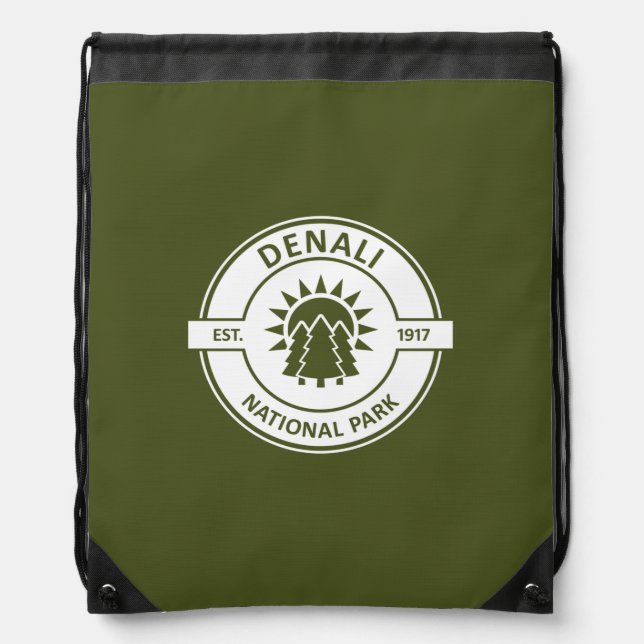 Denali National Park Drawstring Bag (Front)
