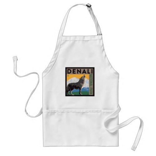 Denali National Park  Howling Wolf Adult Apron
