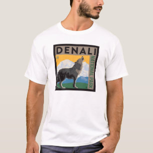 Denali National Park Howling Wolf T-Shirt