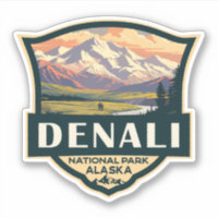 Denali National Park Illustration Travel Vintage