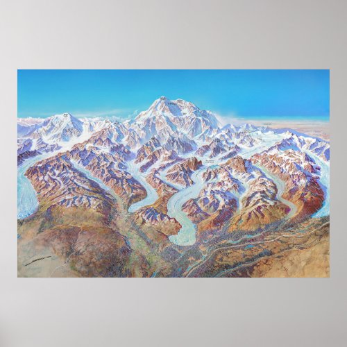 Denali National Park Landscape Painting Poster