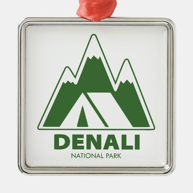 Denali National Park Mountains Camping Metal Ornament (Front)