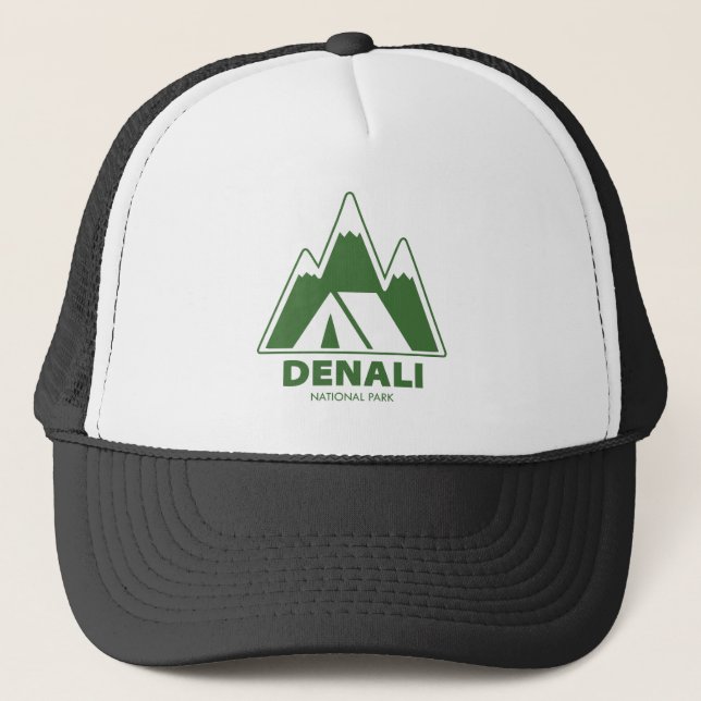 Denali National Park Mountains Camping Trucker Hat (Front)