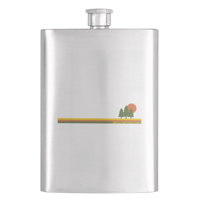 Denali National Park Pine Trees Sun Flask (Front)