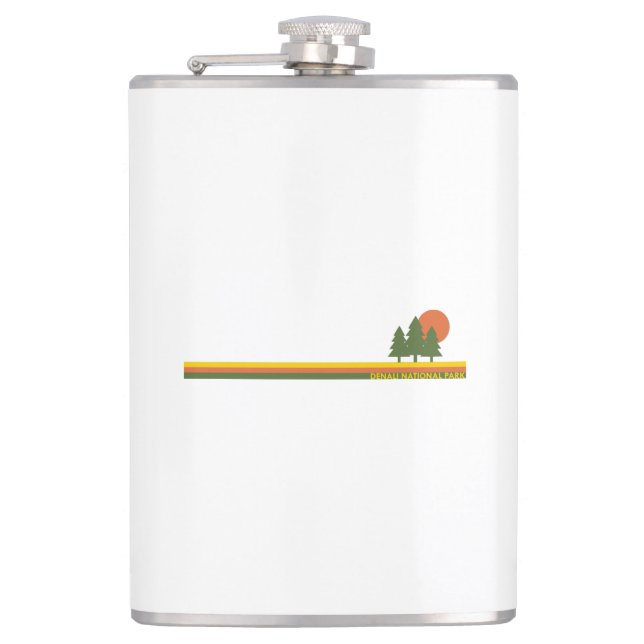 Denali National Park Pine Trees Sun Flask (Front)