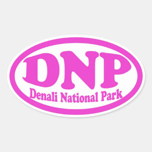 Denali National Park pink oval sticker
