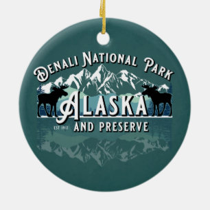 DENALI NATIONAL PARK & PRESERVE KEEPSAKE HOLIDAY CERAMIC ORNAMENT