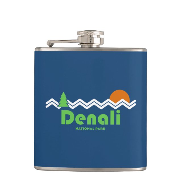 Denali National Park Retro Flask (Front)