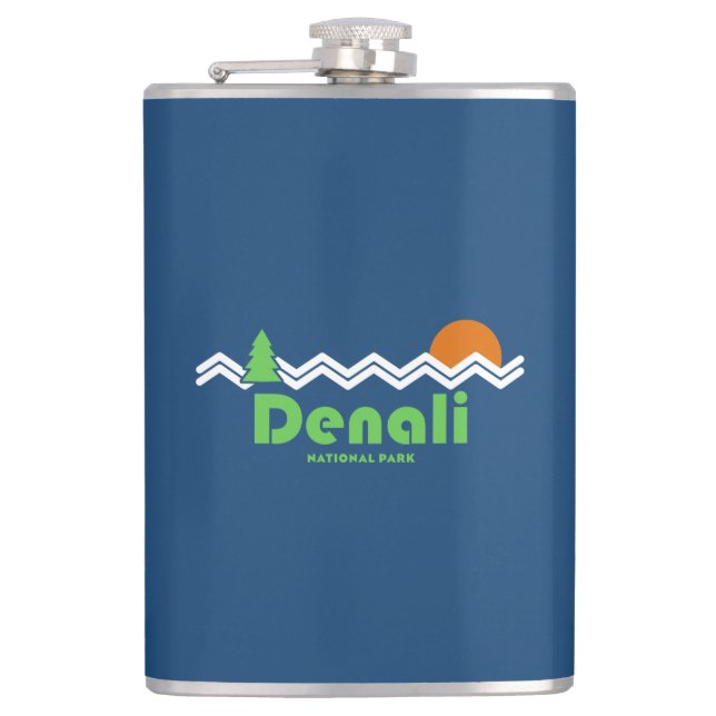 Denali National Park Retro Flask (Front)