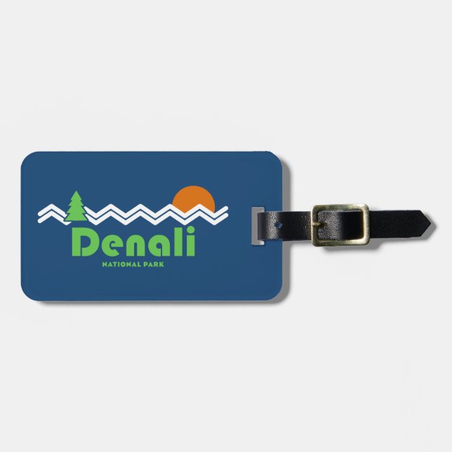 Denali National Park Retro Luggage Tag (Front Horizontal)
