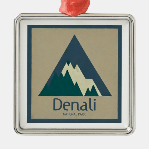 Denali National Park Rustic Metal Ornament