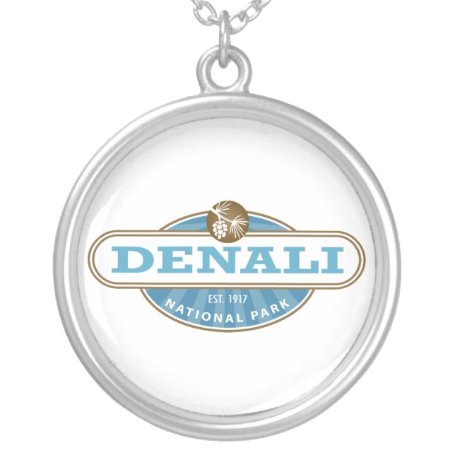 Denali National Park Silver Plated Necklace (Front)