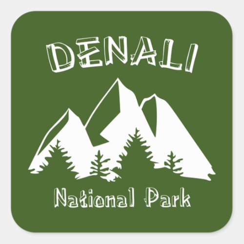Denali National Park Square Sticker
