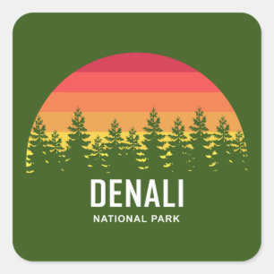 Denali National Park Square Sticker