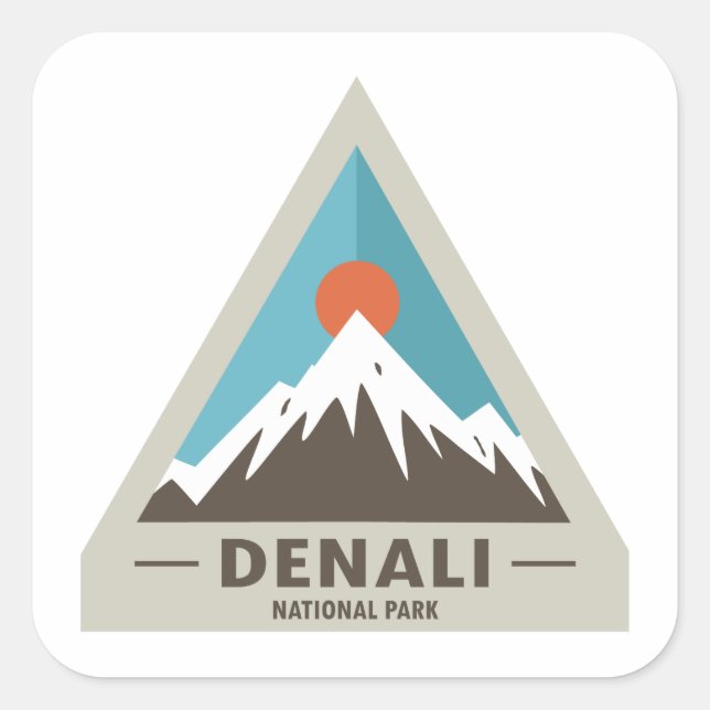 Denali National Park Square Sticker (Front)