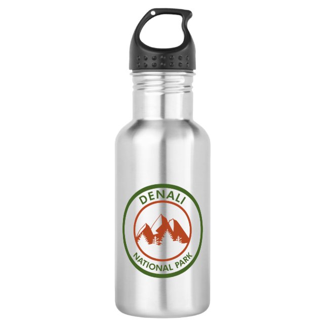 Denali National Park Stainless Steel Water Bottle (Front)
